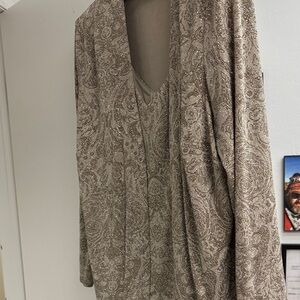 TAHARI 2-piece Elegant Beige Sleeveless Dress/jacket